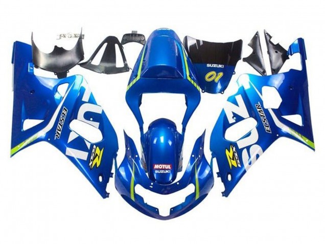 Mejores Carenados Moto Suzuki GSXR 600 / GSXR 750 2001-2003 - Azul Amarillo Verde Blanco