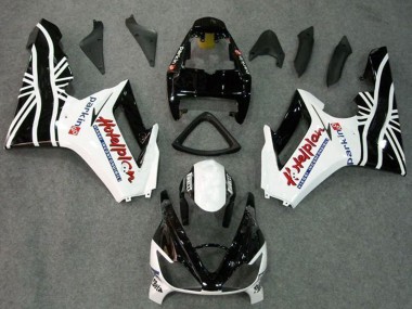 Mejores Kits Carenado Moto Triumph Daytona 675 Triple 2006-2008 - Blanco Negro Brillante