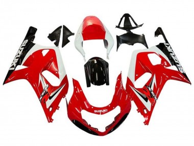 Mejores Carenados Moto Suzuki GSXR 600 / GSXR 750 2001-2003 - Rojo Blanco Negro Brillante