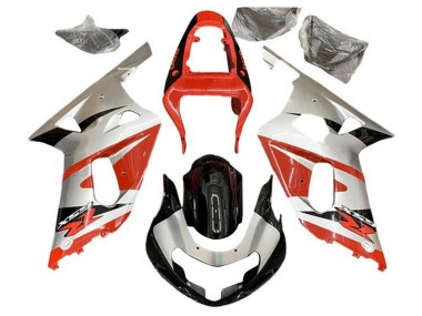 Mejores Carenados Moto Suzuki GSXR 600 / GSXR 750 2001-2003 - Plata Rojo Negro Brillante