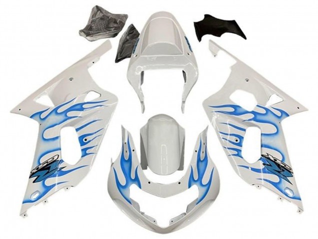 Mejores Carenados Moto Suzuki GSXR 600 / GSXR 750 2001-2003 - Blanco Azul Llama