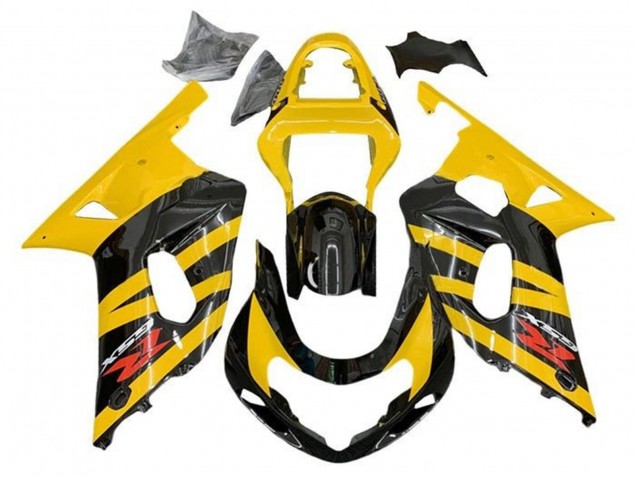 Mejores Carenados Moto Suzuki GSXR 600 / GSXR 750 2001-2003 - Amarillo Negro Raya Rojo