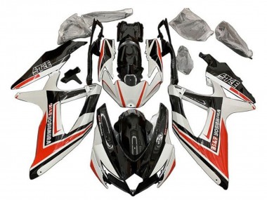 Mejores Carenados Moto Suzuki GSXR 600 / GSXR 750 2008-2010 - Blanco Naranja Negro Brillante Yoshimura