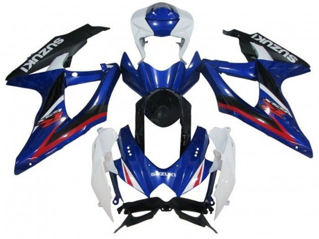 Mejores Carenados Moto Suzuki GSXR 600 / GSXR 750 2008-2010 - Blanco Azul Rojo Negro