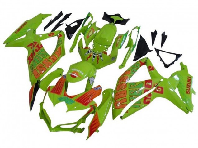 Mejores Carenados Moto Suzuki GSXR 600 / GSXR 750 2008-2010 - Verde Naranja Rossi