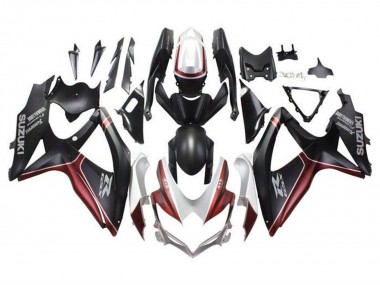 Mejores Carenados Moto Suzuki GSXR 600 / GSXR 750 2008-2010 - Blanco Rojo Negro Mate