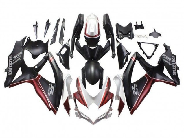 Mejores Carenados Moto Suzuki GSXR 600 / GSXR 750 2008-2010 - Blanco Rojo Negro Mate
