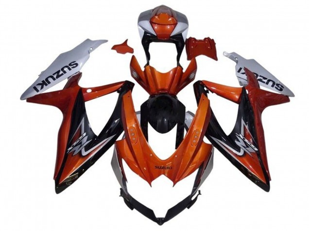 Mejores Carenado Moto Suzuki GSXR 600 / GSXR 750 2008-2010 - Plata Naranja Negro Brillante