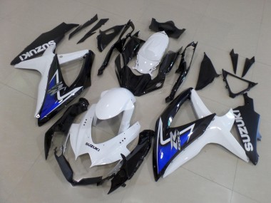Mejores Carenados Moto Suzuki GSXR 600 / GSXR 750 2008-2010 - Blanco Azul Negro Brillante