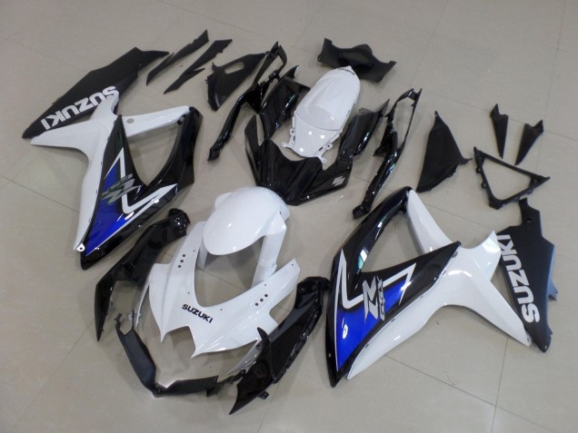 Mejores Carenados Moto Suzuki GSXR 600 / GSXR 750 2008-2010 - Blanco Azul Negro Brillante