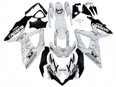 Mejores Carenados Moto Suzuki GSXR 600 / GSXR 750 2008-2010 - Blanco Negro Alstare Corona Extra Motul