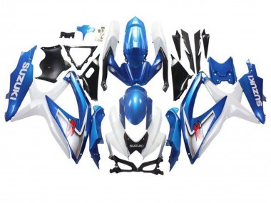 Mejores Carenados Moto Suzuki GSXR 600 / GSXR 750 2008-2010 - Blanco Azul Claro Rojo