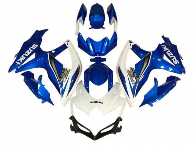 Mejores Carenados Moto Suzuki GSXR 600 / GSXR 750 2008-2010 - Blanco Azul Plata