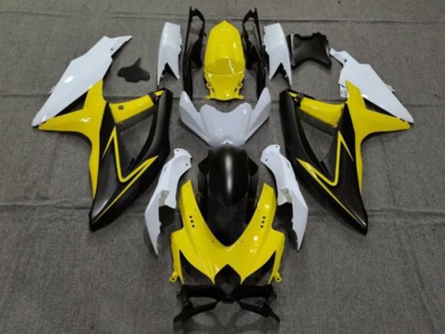 Mejores Carenados Moto Suzuki GSXR 600 / GSXR 750 2008-2010 - Blanco Amarillo Gris Negro