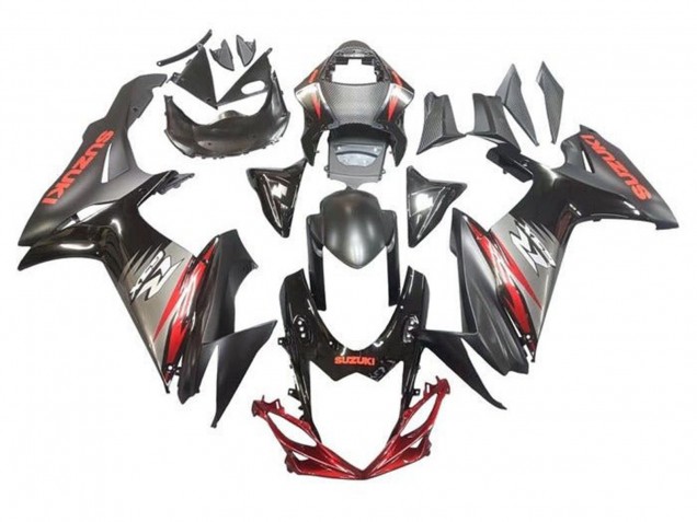 Mejores Carenados Moto Suzuki GSXR 600 / GSXR 750 2011-2024 - Negro Gris Rojo