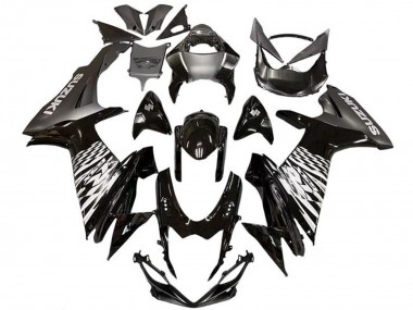 Mejores Carenados Moto Suzuki GSXR 600 / GSXR 750 2011-2024 - Negro Brillante Plata