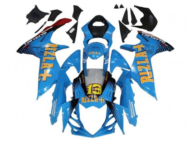 Mejores Carenados Moto Suzuki GSXR 600 / GSXR 750 2011-2024 - Azul Amarillo Rojo Negro Rizla 13