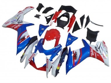 Mejores Carenados Moto Suzuki GSXR 600 / GSXR 750 2011-2024 - Azul Blanco Rojo Motul