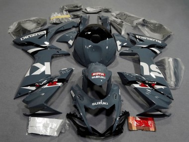 Mejores Carenados Moto Suzuki GSXR 600 / GSXR 750 2011-2024 - Nardo Gris Oscuro Blanco Negro Rojo Motul