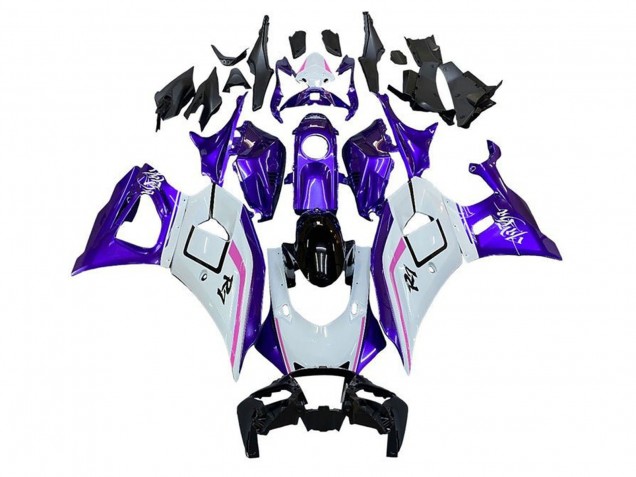Mejores Carenados Moto Yamaha YZF R7 2021-2024 - Blanco Púrpura Rosa