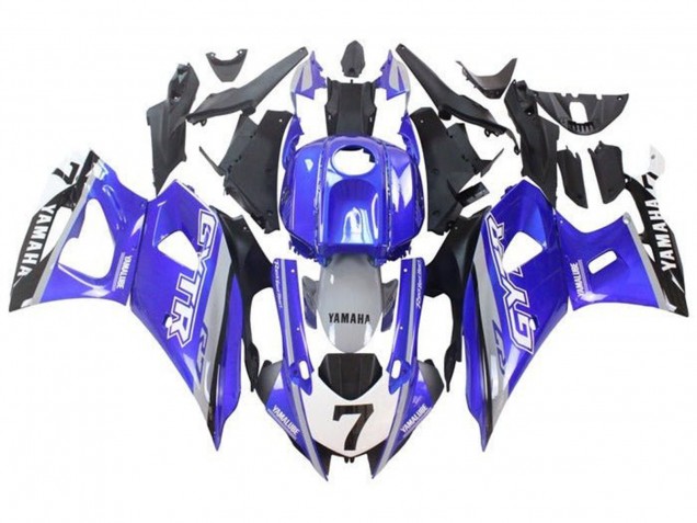 Mejores Carenados Moto Yamaha YZF R7 2021-2024 - Azul Gris Blanco GYTR