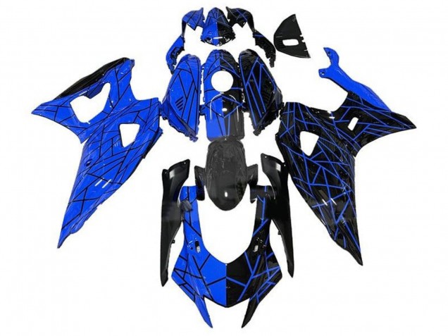 Mejores Carenados Moto Yamaha YZF R7 2021-2024 - Azul Negro Dividir Línea
