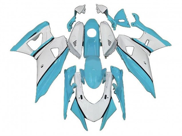 Mejores Carenados Moto Yamaha YZF R7 2021-2024 - Azul Turquesa Blanco