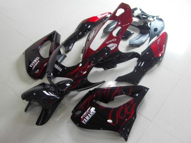 Mejores Carenados Moto Yamaha YZF 1000R Thunderace 1997-2007 - Negro Blanco Rojo Llama