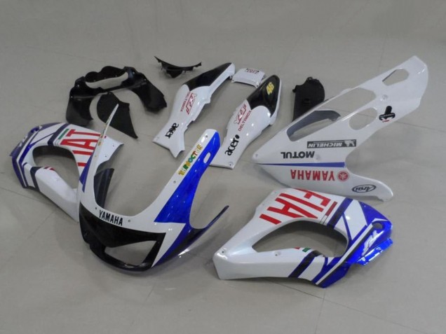 Mejores Carenados Moto Yamaha YZF 1000R Thunderace 1997-2007 - Blanco Azul Rojo Fiat
