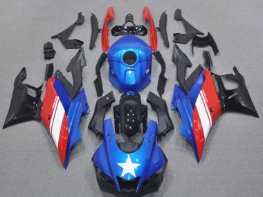 Mejores Carenados Moto Yamaha YZF R3/R25 2019-2021 - Azul Rojo Blanco Estrella