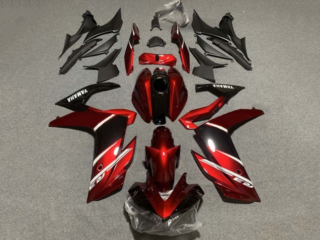 Mejores Carenados Moto Yamaha YZF R3/R25 2022-2024 - Rojo Blanco Negro Brillante
