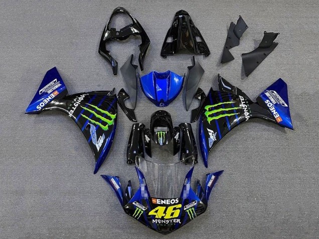 Mejores Carenados Moto Yamaha YZF 1000 R1 2009-2011 - Azul Negro Brillante Verde Monstruo Energy