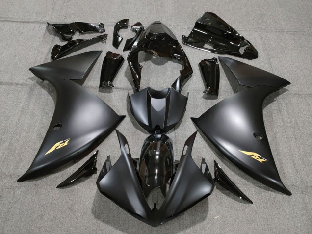 Mejores Carenados Moto Yamaha YZF 1000 R1 2009-2011 - Negro Brillante Negro Mate Oro