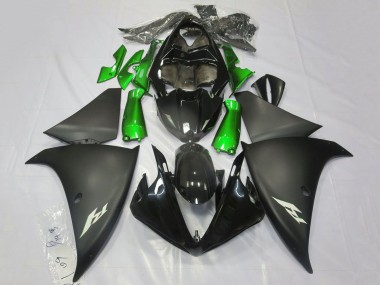 Mejores Carenados Moto Yamaha YZF 1000 R1 2009-2011 - Negro Brillante Negro Mate Verde