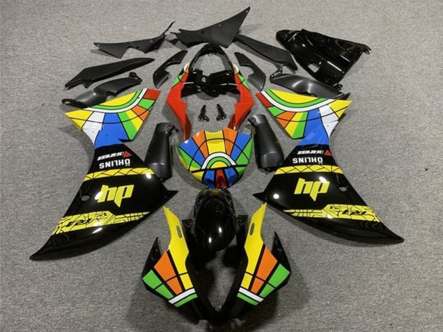 Mejores Carenados Moto Yamaha YZF 1000 R1 2009-2011 - Negro Amarillo HP RuedaColores