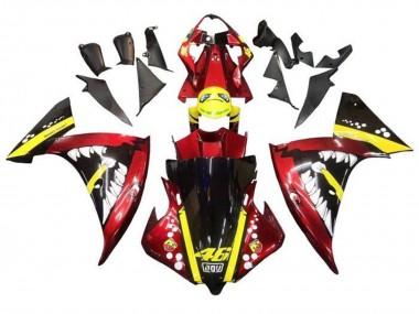 Mejores Carenados Moto Yamaha YZF 1000 R1 2009-2011 - Rojo Amarillo Negro Tiburón
