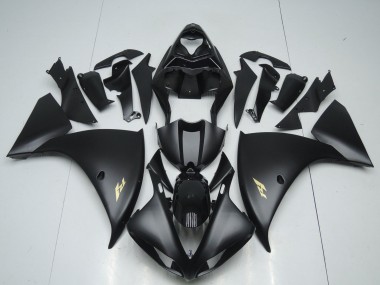 Mejores Carenados Moto Yamaha YZF 1000 R1 2009-2011 - Negro Mate Oro Calcomanía