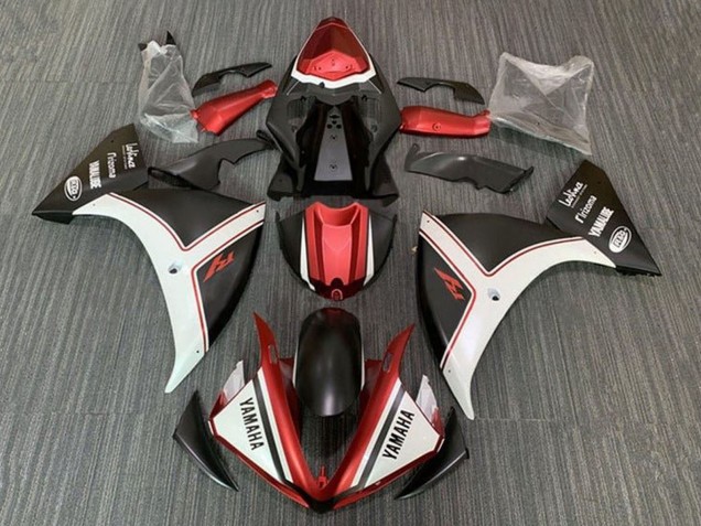 Mejores Carenados Moto Yamaha YZF 1000 R1 2009-2011 - Blanco Rojo Negro Mate