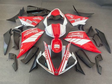 Mejores Carenados Moto Yamaha YZF 1000 R1 2009-2011 - Blanco Rojo Negro Milwaukee