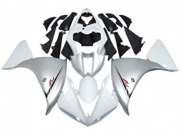 Mejores Carenados Moto Yamaha YZF 1000 R1 2009-2011 - Blanco Plata Negro