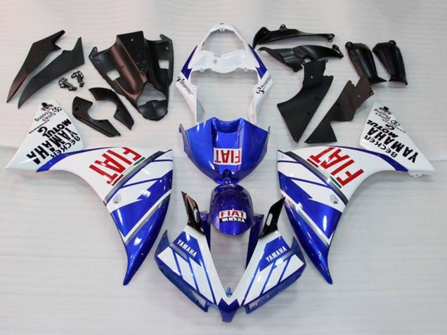 Mejores Carenados Moto Yamaha YZF 1000 R1 2009-2011 - Blanco Azul Rojo Fiat