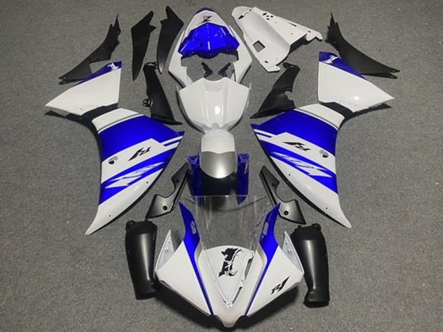 Mejores Carenados Moto Yamaha YZF 1000 R1 2009-2011 - Blanco Azul Plata Negro Raya