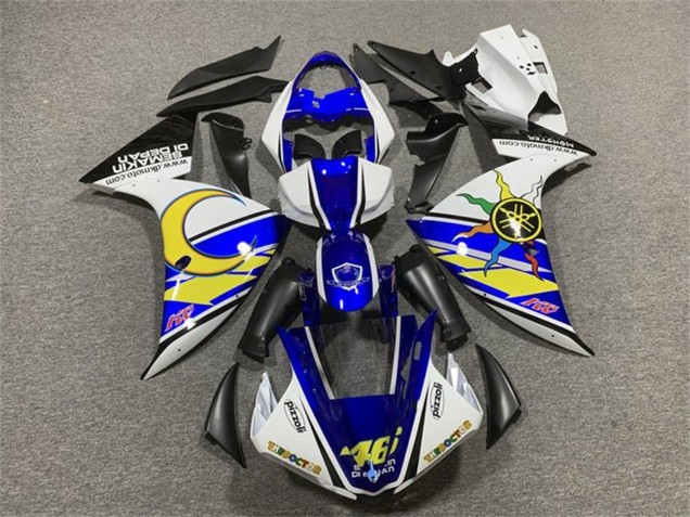 Mejores Carenados Moto Yamaha YZF 1000 R1 2009-2011 - Blanco Azul Amarillo Negro Sol Luna