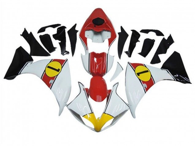 Mejores Carenados Moto Yamaha YZF 1000 R1 2012-2014 - Blanco Rojo Amarillo Negro