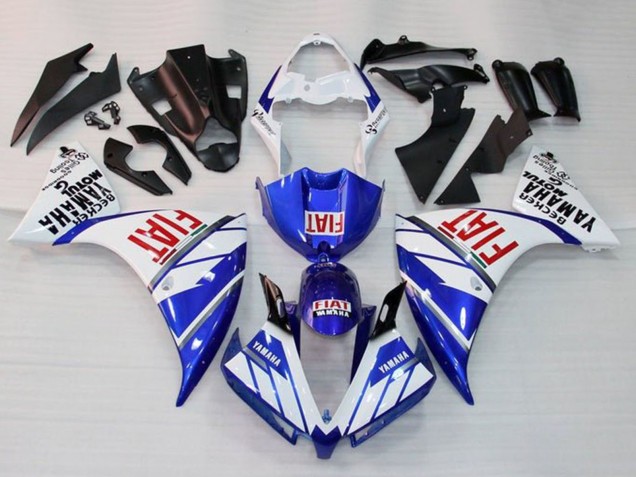 Mejores Carenado Moto Yamaha YZF 1000 R1 2012-2014 - Blanco Azul Rojo Fiat