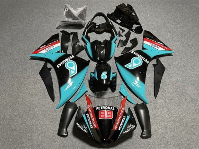 Mejores Carenados Moto Yamaha YZF 1000 R1 2012-2014 - Negro Brillante Azul Petronas