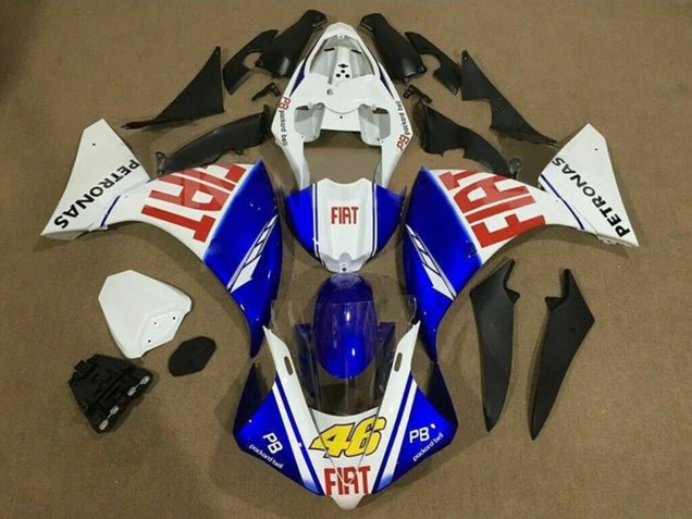 Mejores Carenados Moto Yamaha YZF 1000 R1 2012-2014 - Blanco Azul Rojo Fiat 46
