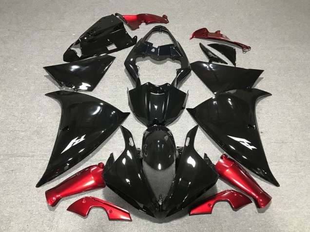 Mejores Carenados Moto Yamaha YZF 1000 R1 2012-2014 - Negro Brillante Rojo
