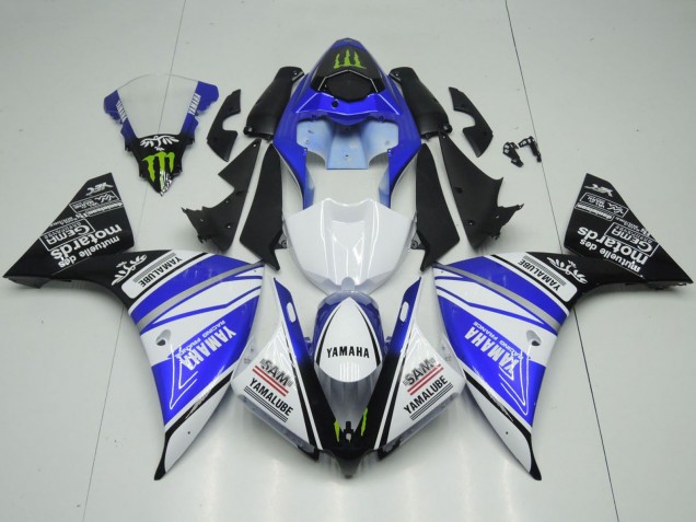 Mejores Carenados Moto Yamaha YZF 1000 R1 2012-2014 - Blanco Azul Negro Verde Monstruo Yamalube