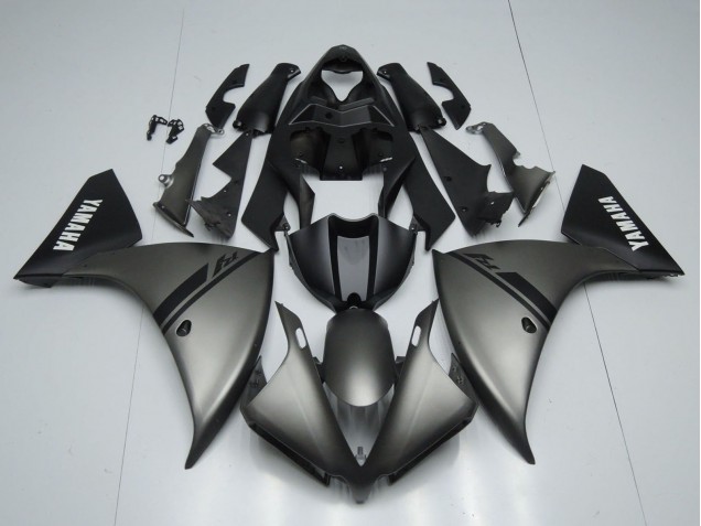 Mejores Carenados Moto Yamaha YZF 1000 R1 2012-2014 - Gris Mate Negro Mate Blanco Calcomanías
